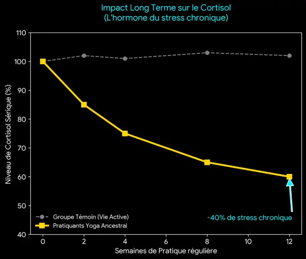 Baisse du Cortisol grâce au yoga